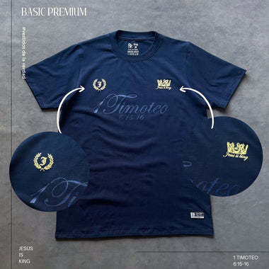Basic Premium - BF - Tela Fría - Camisa unisex azul oscuro- 1 Timoteo