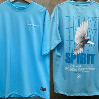 50% OFF - Premium - Semi Oversized - Camisa Unisex Azul Claro - Holy Spirit