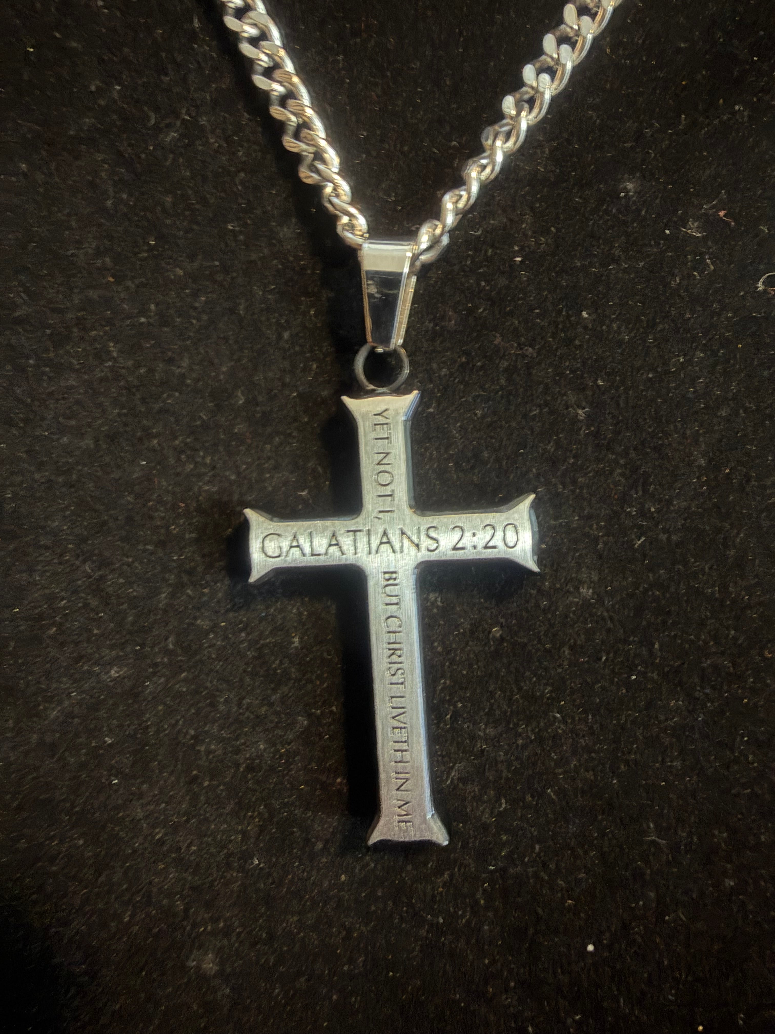 Collar Cruz Gálatas 2:20 - Plata