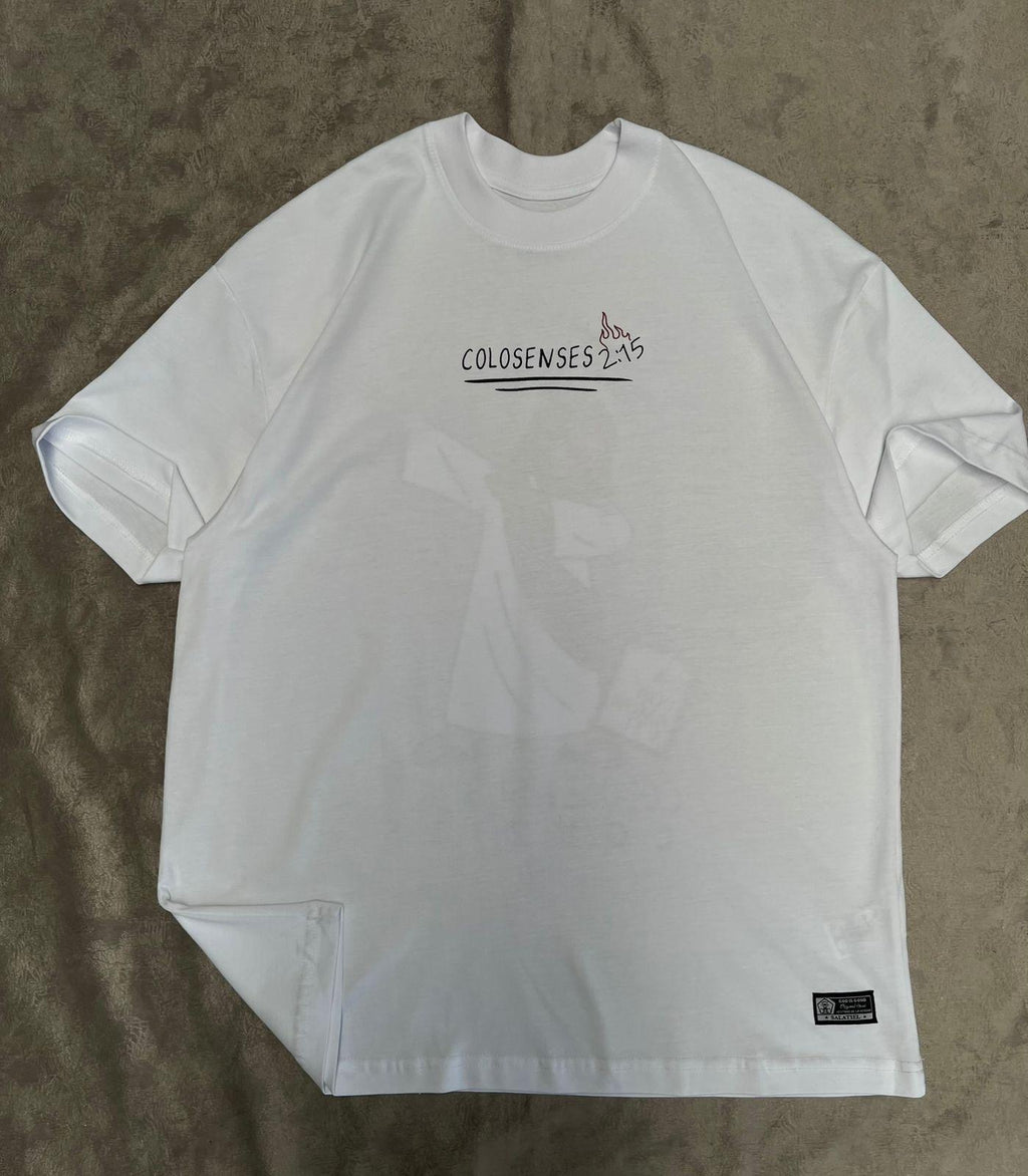 Premium Oversized Shirt White - Colossians 2:15 / Camisa Blanco