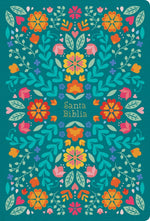 RVR 1960 Biblia letra grande tamaño manual, floreada, símil piel (edición 2023)