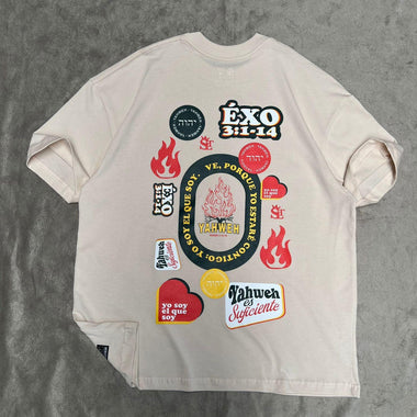 ⚠️ ÚLTIMAS UNIDADES - Camisa Premium Oversized Crema - Éxodo 3:1-14 / LAST 3 UNITS