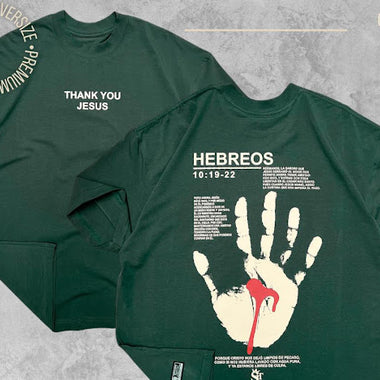 Premium Oversized-  unisex verde- Thank you Jesus