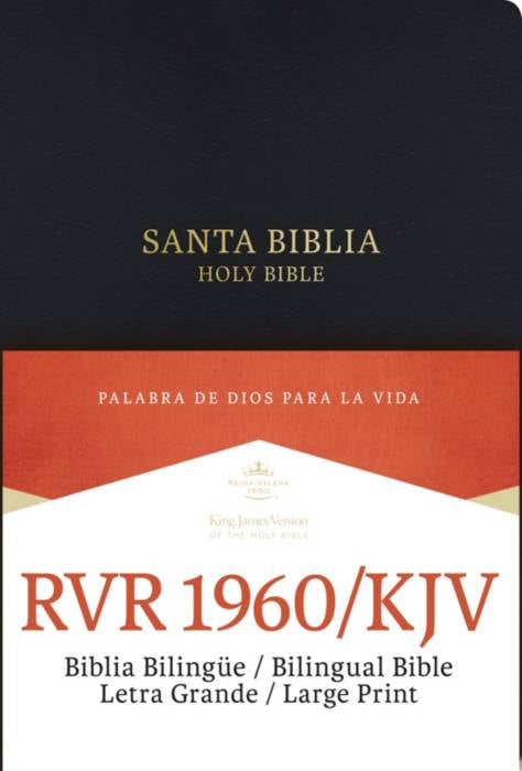 RVR 1960/KJV Biblia Bilingüe Letra Grande, negro imitación piel