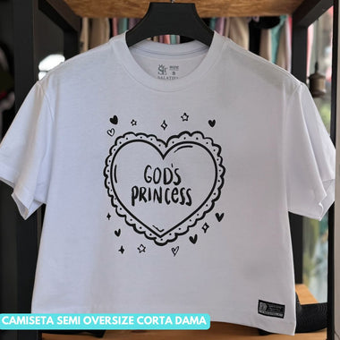 BF - Camisa Blanca Damas Crop Top - Semi Oversized - God’s Princess