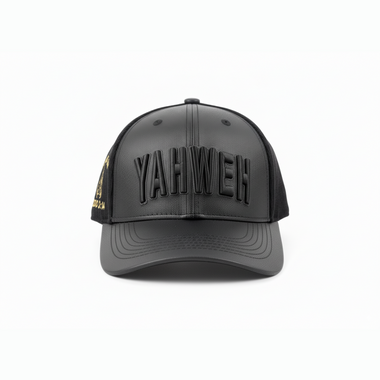 Black Leather Cap /  Gorra Cuero Negra - Yahweh