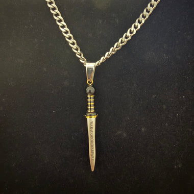 Man of God Sword Necklace - 1 Timothy 6:11 | Collar Espada Hombre de Dios