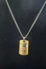 Christian Cross Necklace Psalm 12:6 - Two Tone Silver & Gold | Collar Cruz Cristiana Salmo 12:6